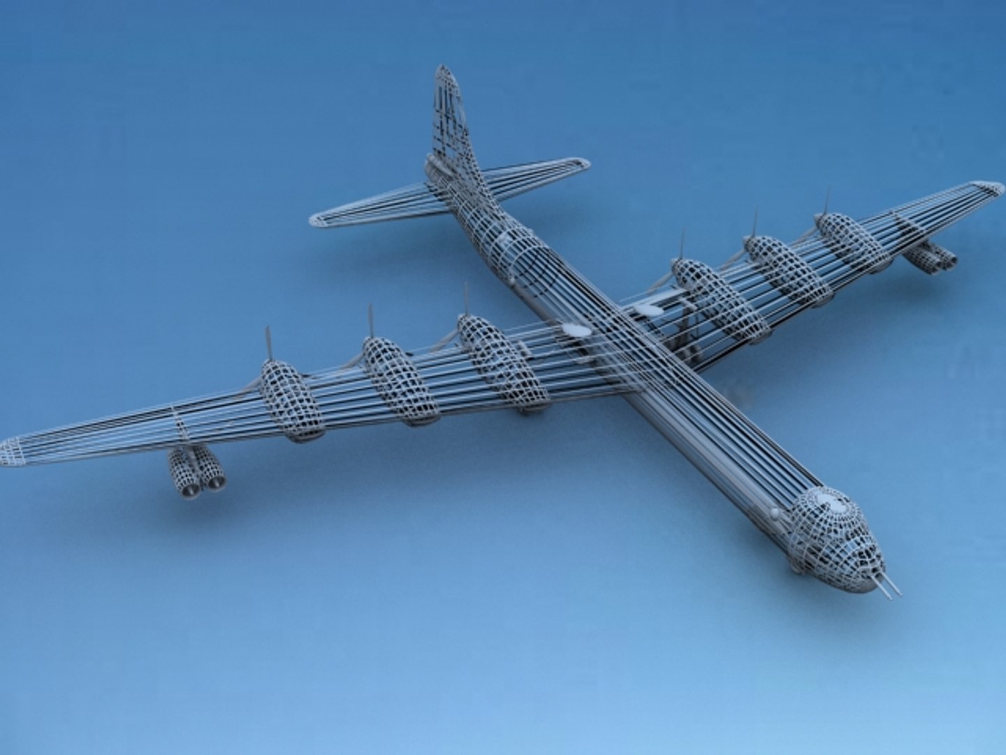 Yb-60 Convair B-36 Peacemaker 3d Model Yb-60 Convair B-36 Peacemaker 3d Model