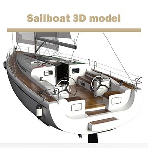 cruise yacht sail 3D model