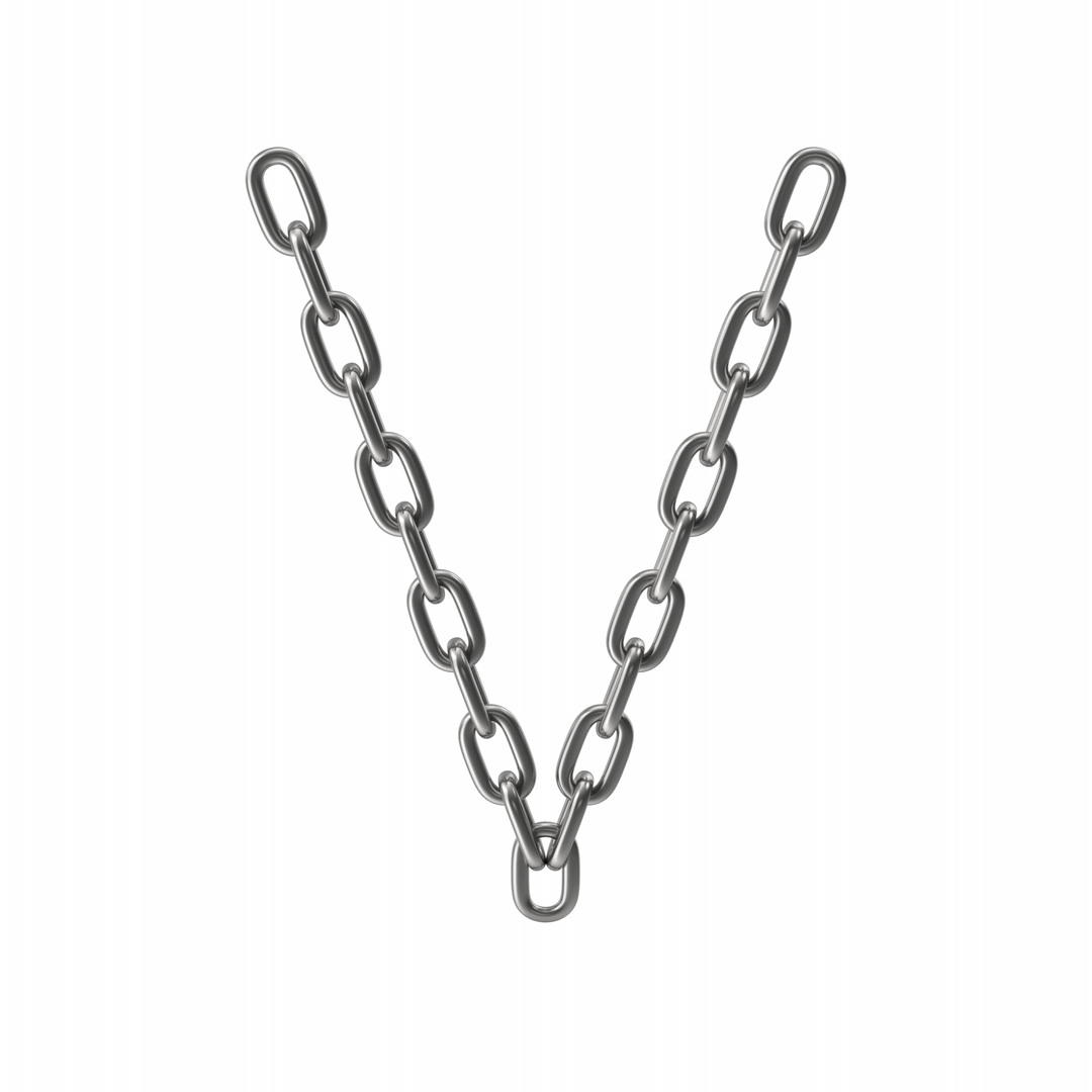 3D Silver Chain Letter V Model - TurboSquid 2024718