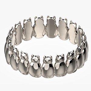 Cute cats jewelry ring R6 3D print 3D model