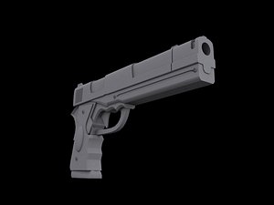 3d pistol ebony model