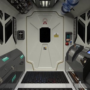 3D interior spaceship spacestation