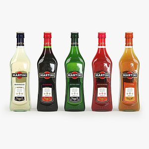 3d martini family bottle