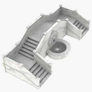 Castle Marble Staircase 3D model