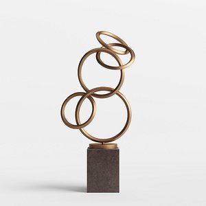 Modern Decorative Abstract Metal Art Sculpture 06 3D model