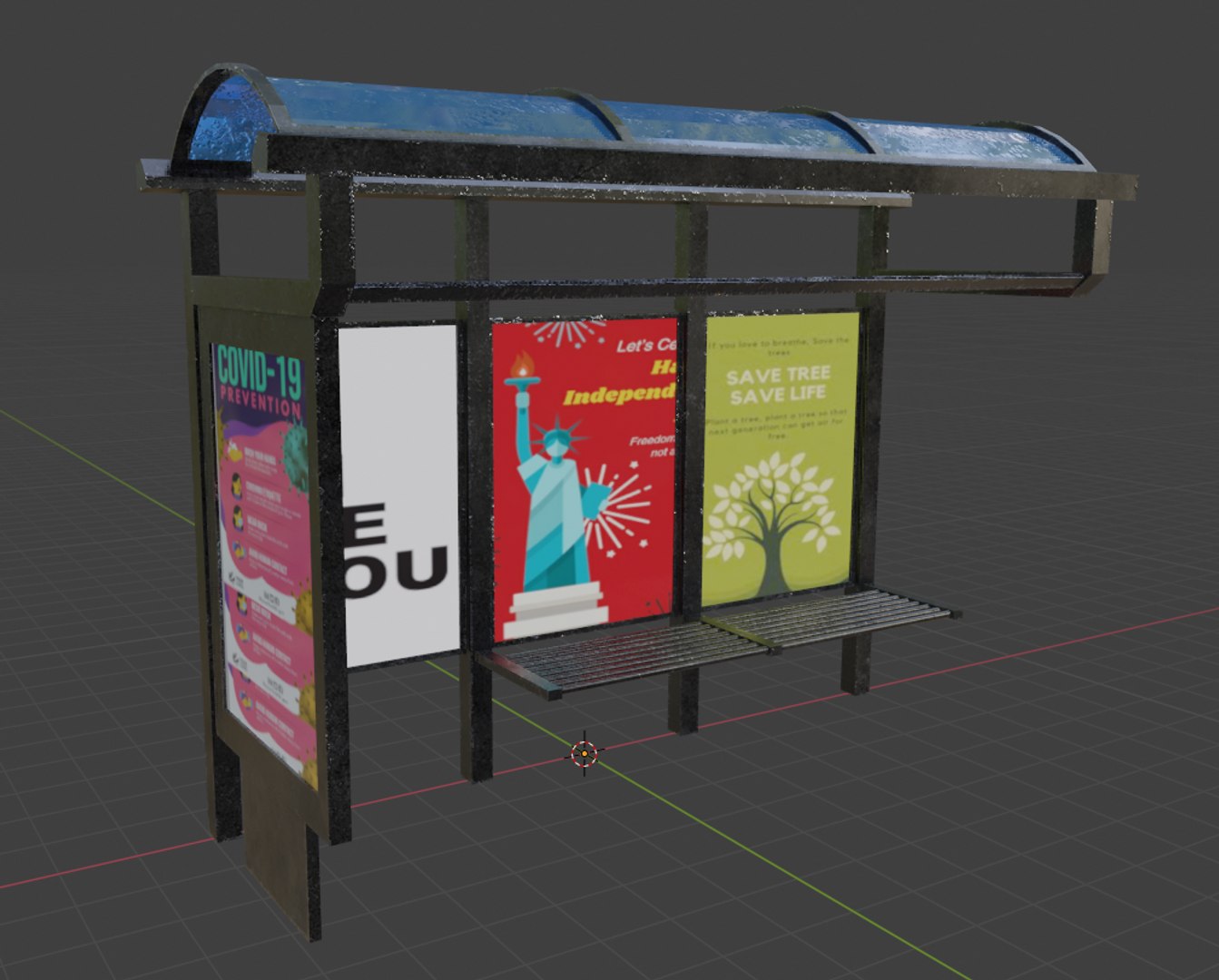 3D bus stop model https://p.turbosquid.com/ts-thumb/HX/tR4f6e/g3pxkgu5/textured/png/1588317803/1920x1080/fit_q87/516707382ce07d01aacfa5d32a555daa0e054e27/textured.jpg