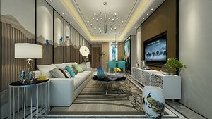 3D modern living area