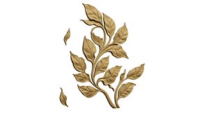 3D Decorative Leaves Branch Relief Wall Decor Set STL Mural CNC 384 model