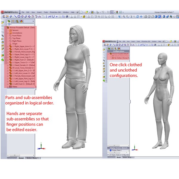 modelo 3d Solidworks CAD Human Poseable Bundle - TurboSquid 592466