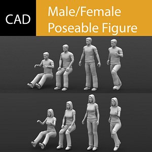 maya poseable male female solidworks