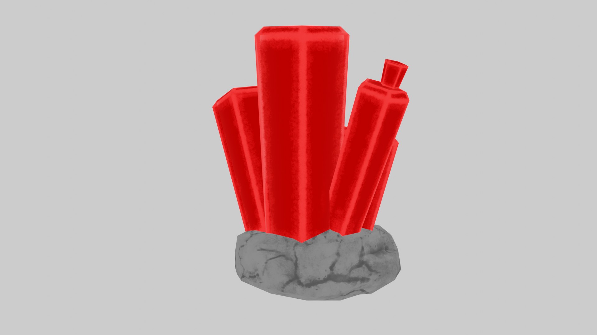 Red Stylized Rock Crystal Cluster Version 2 model - TurboSquid 2127325