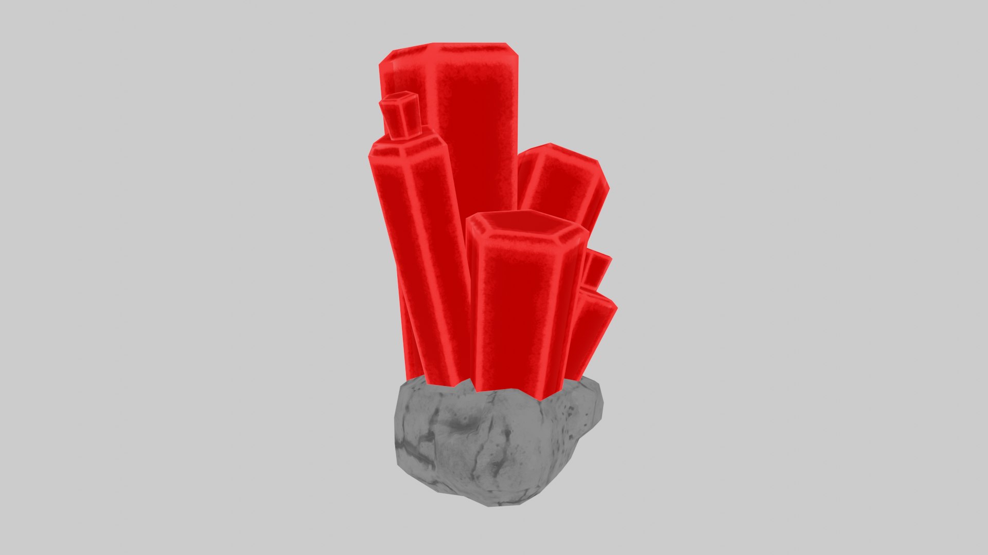 Red Stylized Rock Crystal Cluster Version 2 model - TurboSquid 2127325