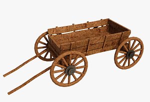 Old Wood Wagon 3D