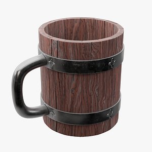 Wooden Beer Mug 01 3D