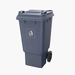 3D Standard Garbage Wheelie Bin - PBR 3D Model
