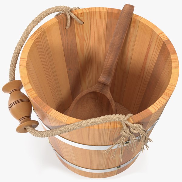 3D model sauna bucket ladle