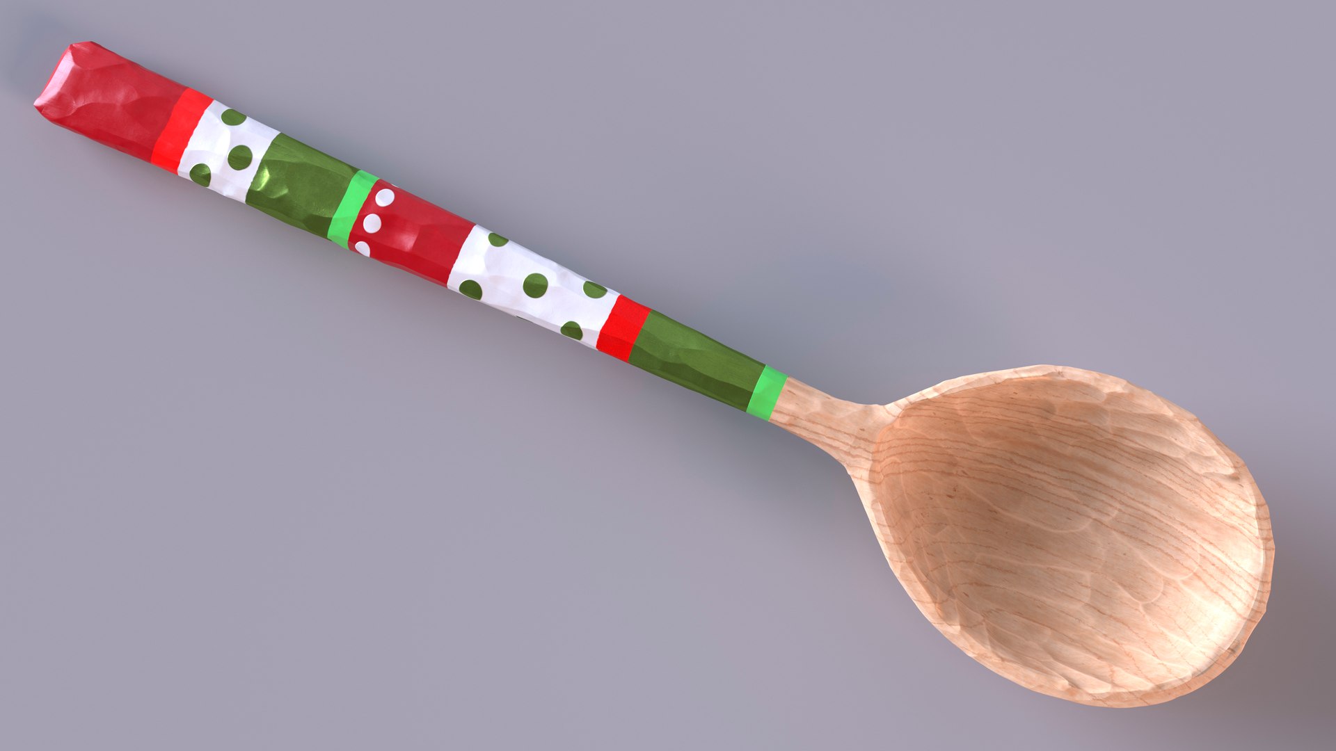 Carved Wooden Spoon Painted Model - TurboSquid 2151725