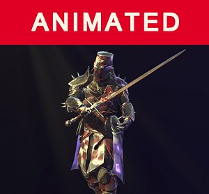 knight rigged animation 3D model