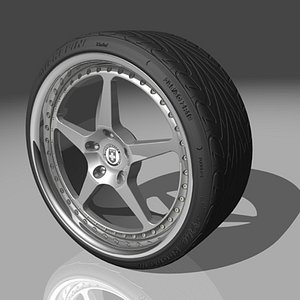 hre 445 wheel tires 3d model