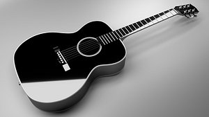 3D black acoustic guitar