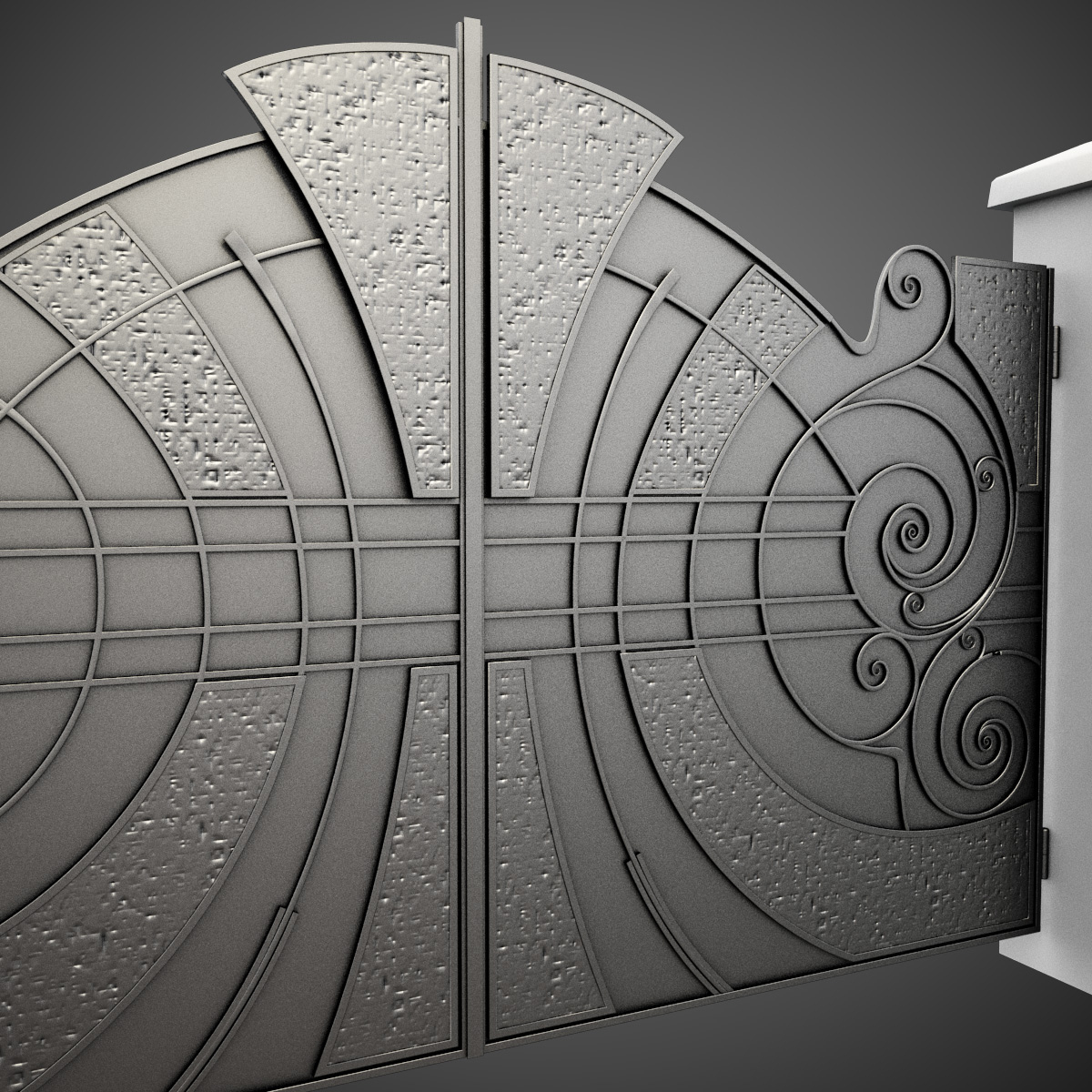 wrought iron gate 3d model