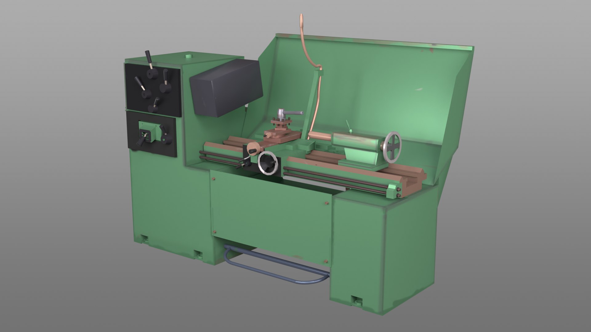 Lathe Machine Low Poly 3D Model - TurboSquid 2229356