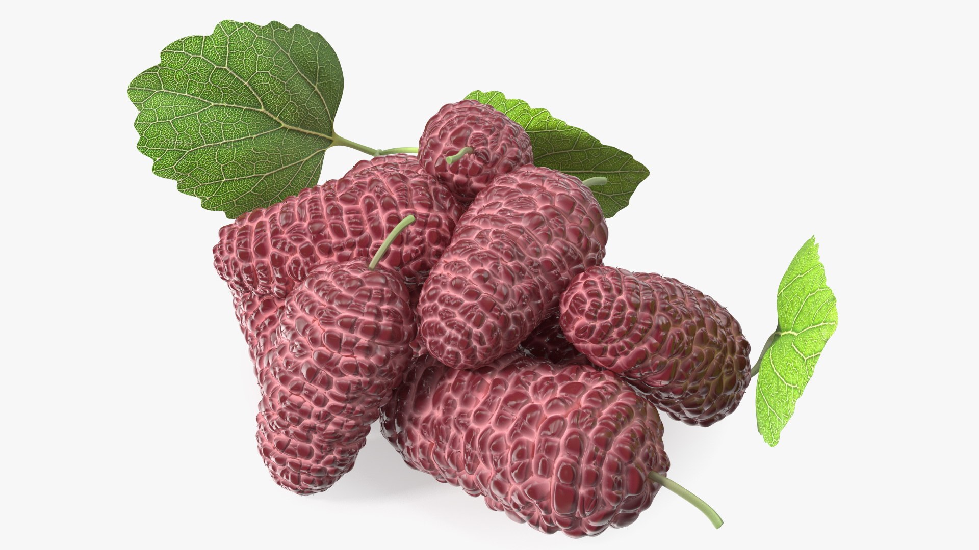 Pile of Mulberry Fruit Pink 3D model preview