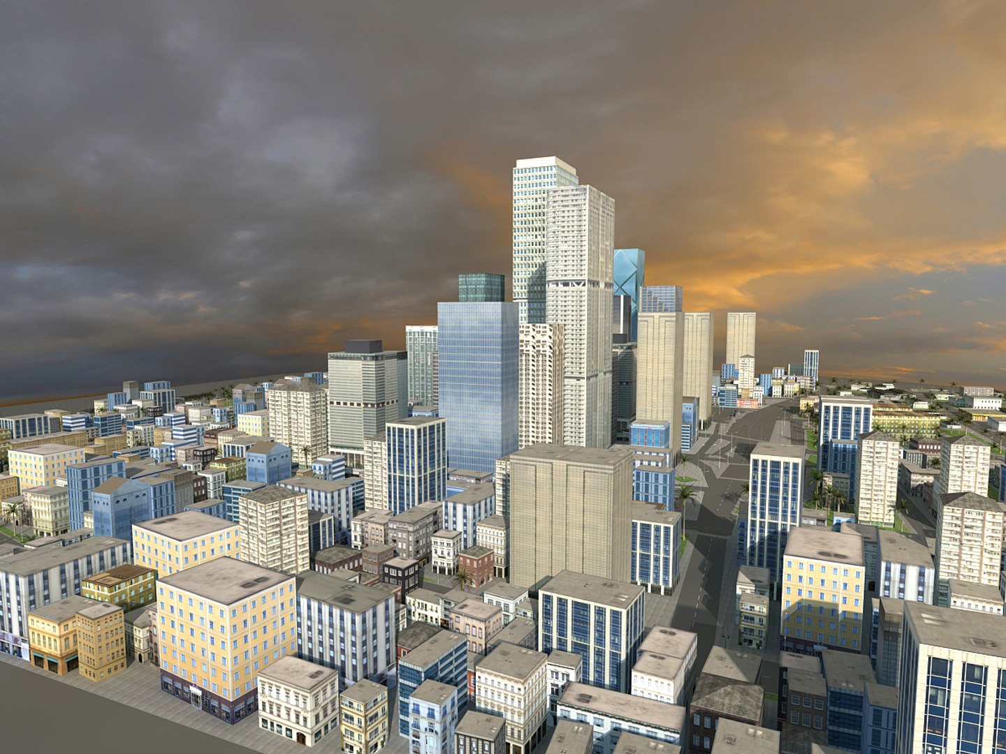 3d Model City Skyscraper Buildings