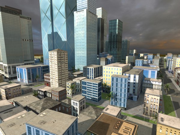 3d model city skyscraper buildings