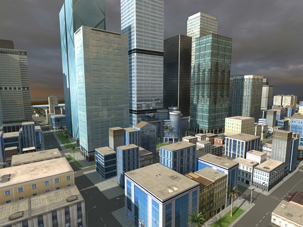 3d model city skyscraper buildings