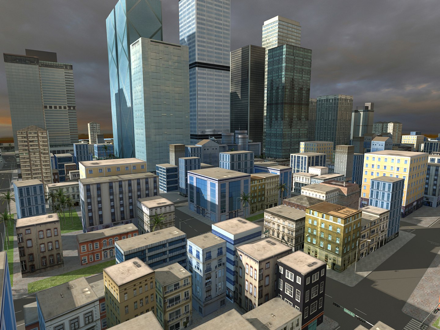 3d Model City Skyscraper Buildings