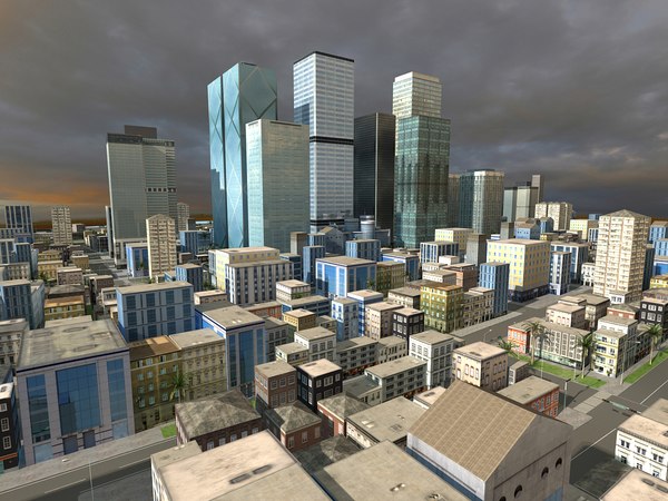 3d model city skyscraper buildings