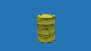 3D rusted oil drum model