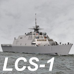 US Navy Littoral Combat Ship LCS-1 Freedom (low polygon)
