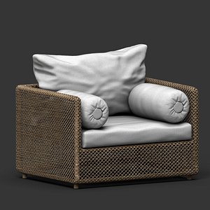 Wicker Lounge Armchair