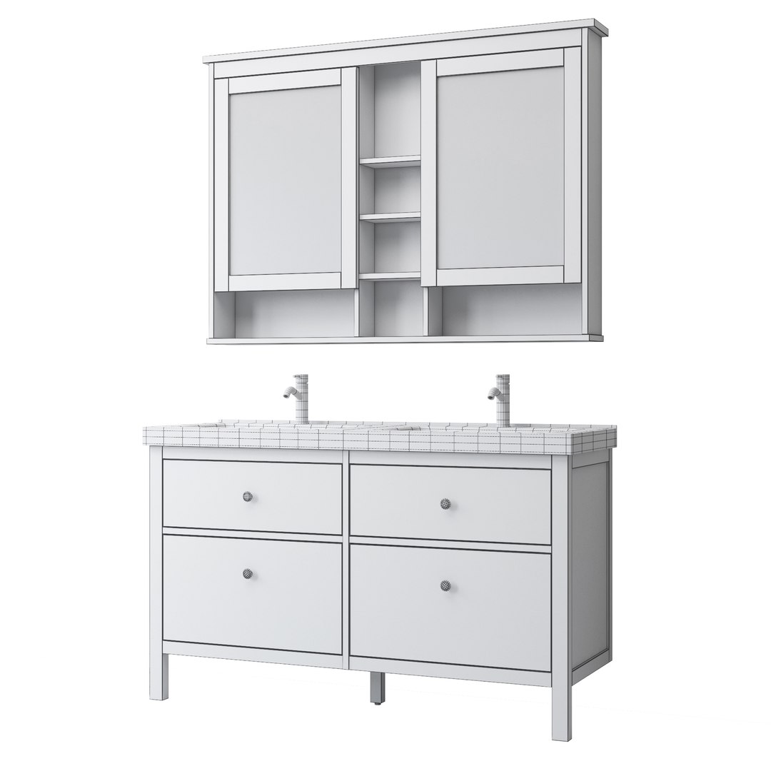 IKEA HEMNES ODENSVIK Sink Cabinet With 4 Drawers 3D TurboSquid 2017145   3c 