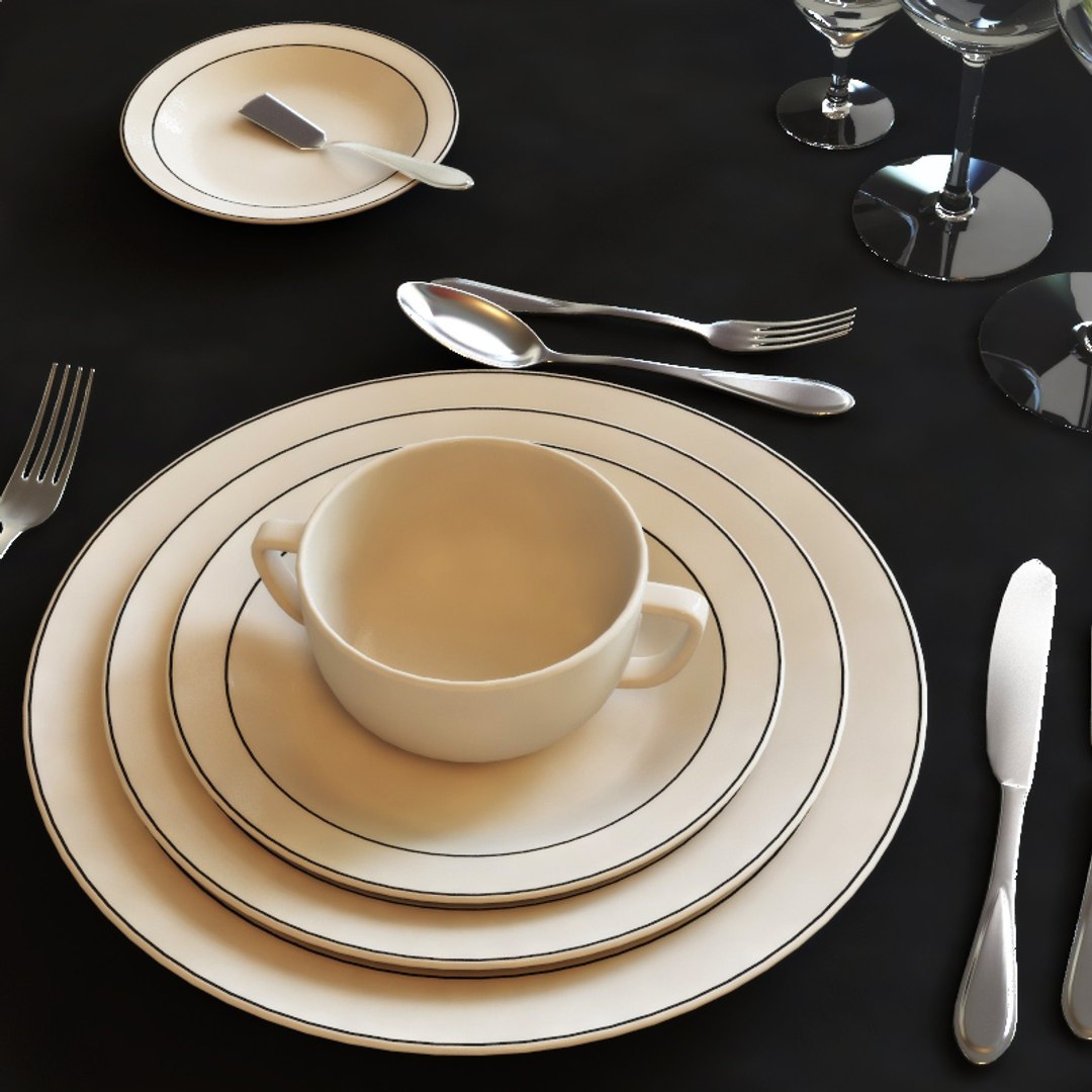 3d Model Dinner Set