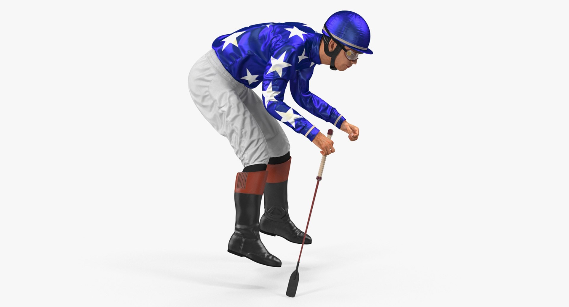 Jockey Riding Horse 3D Model