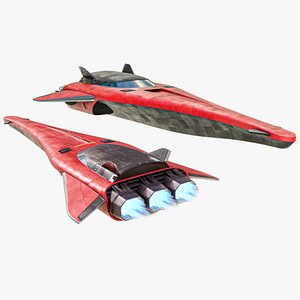 Sci-Fi Scout Spaceship Lowpoly Real Time 3D model