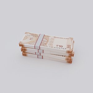 3D 10 Indian Rupee INR Currency