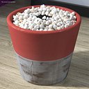 Plant Pot Covered with Pebbles