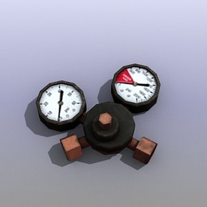 industrial pressure meter 3d model