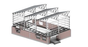 3D Detailed Steel North Light Truss with  2D Drawings and Calculations model