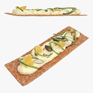 3D Rye thin bread with cheese model