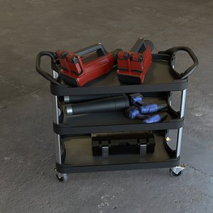 3D Racing Cart with Cooling Blowers model