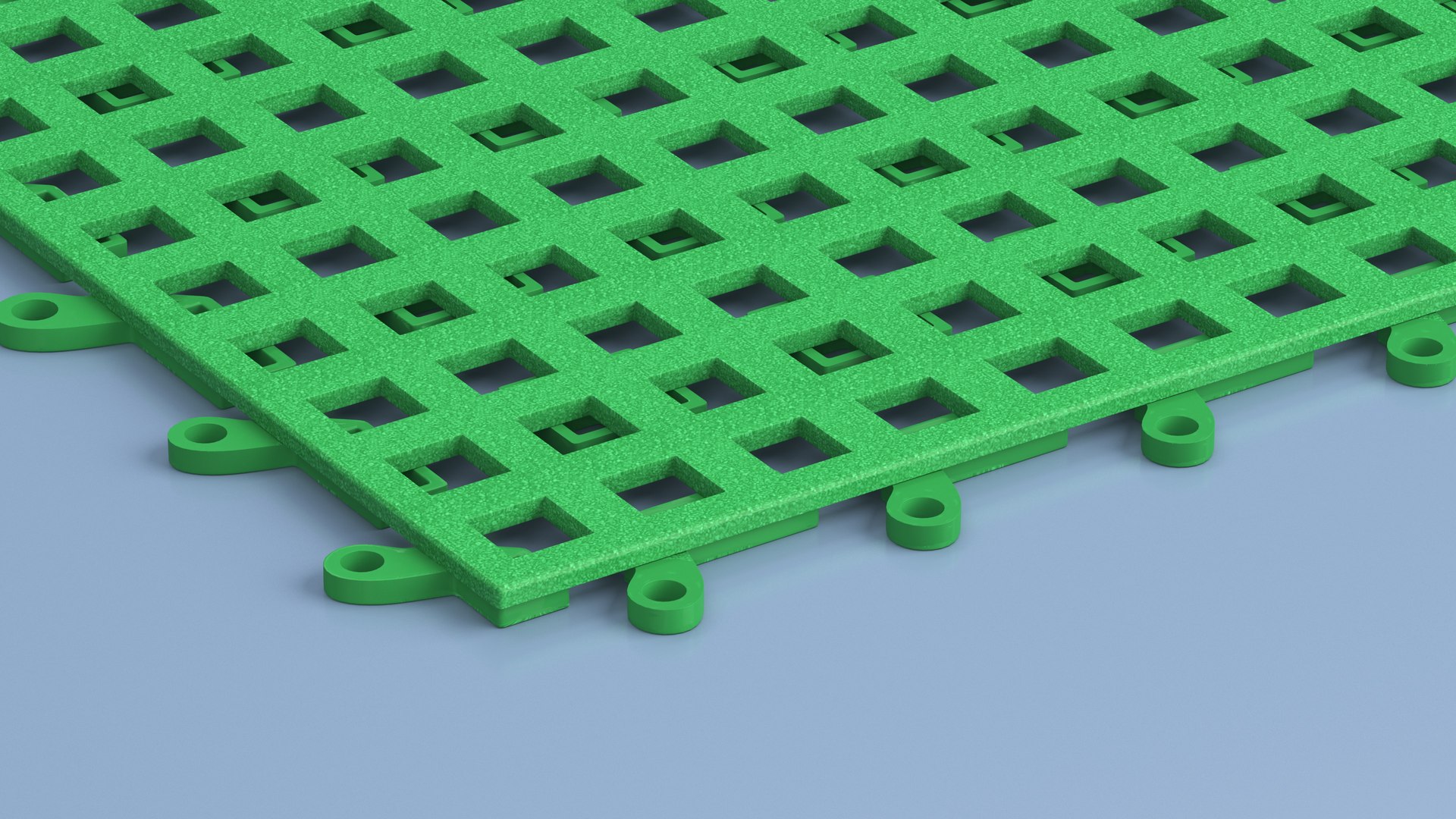 3D Model Plastic Floor Mat Piece Green - TurboSquid 2234506
