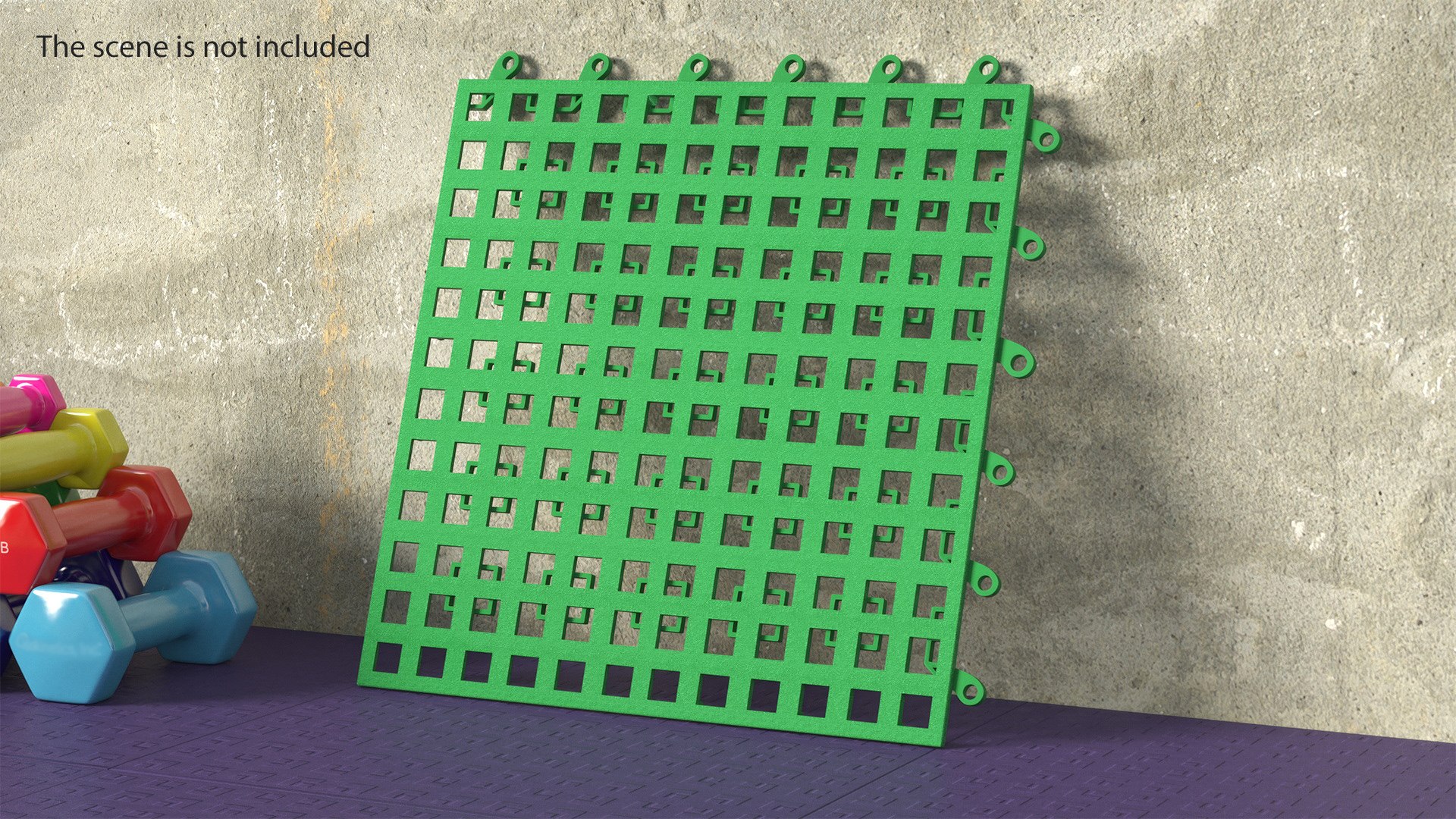 3D Model Plastic Floor Mat Piece Green - TurboSquid 2234506