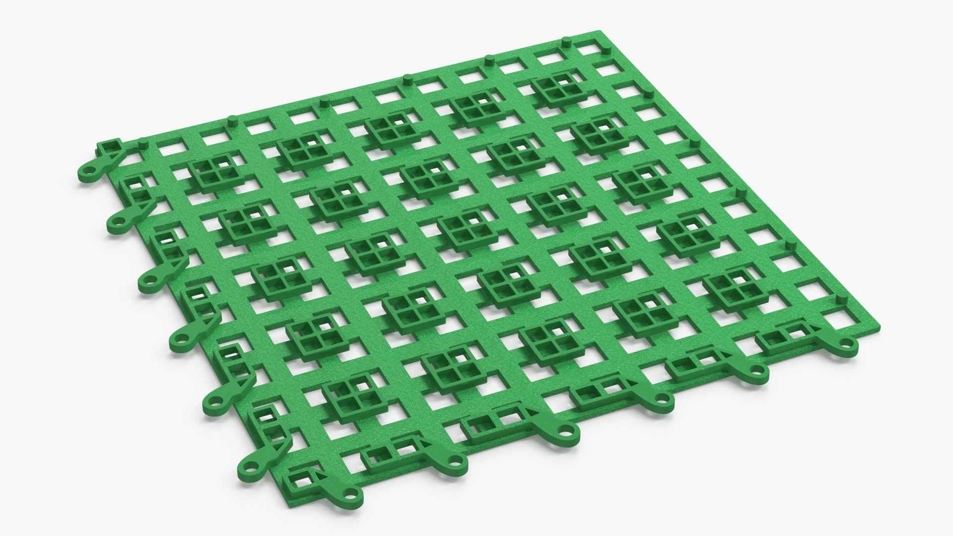 3D Model Plastic Floor Mat Piece Green - TurboSquid 2234506