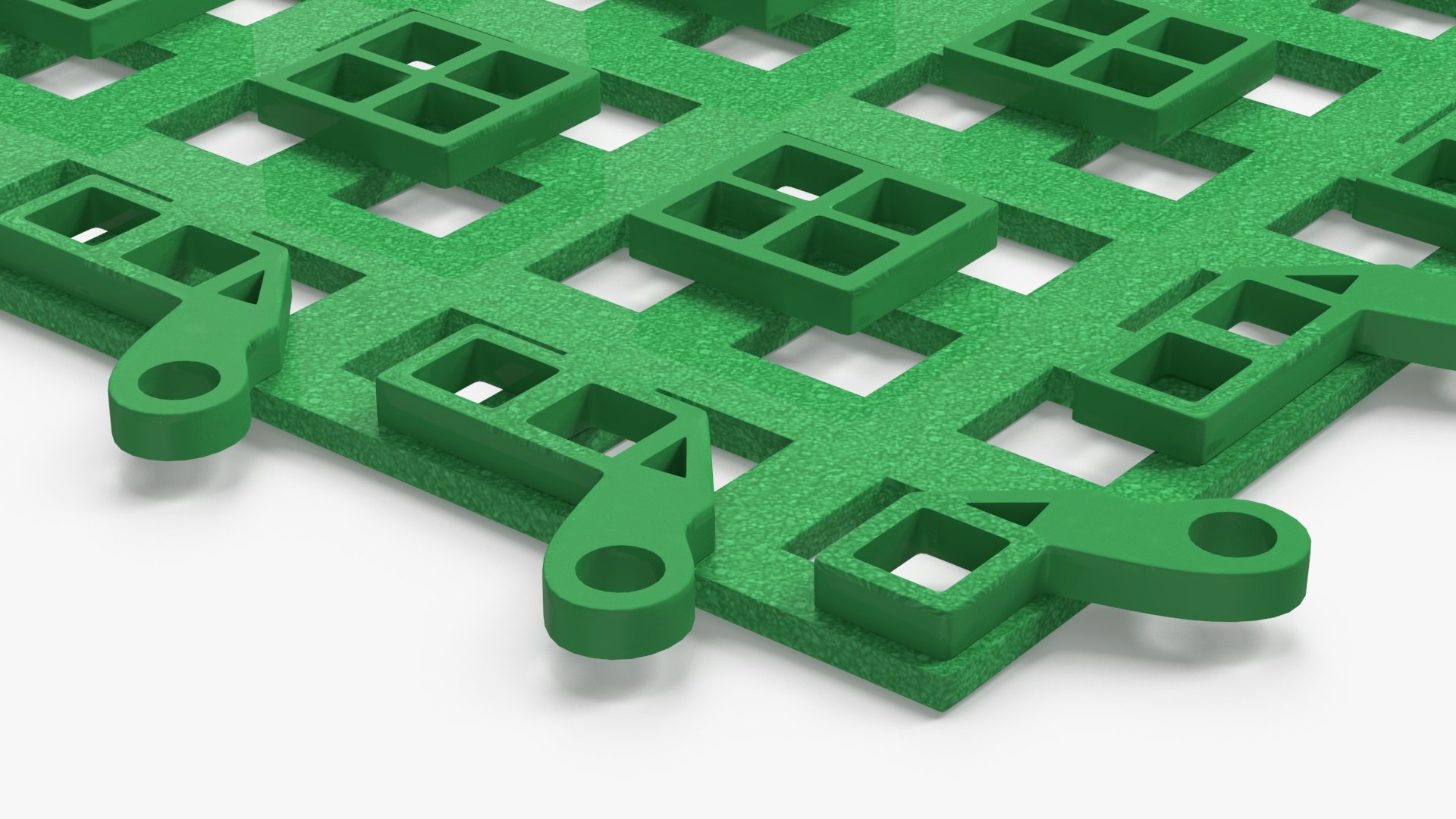 3D Model Plastic Floor Mat Piece Green - TurboSquid 2234506