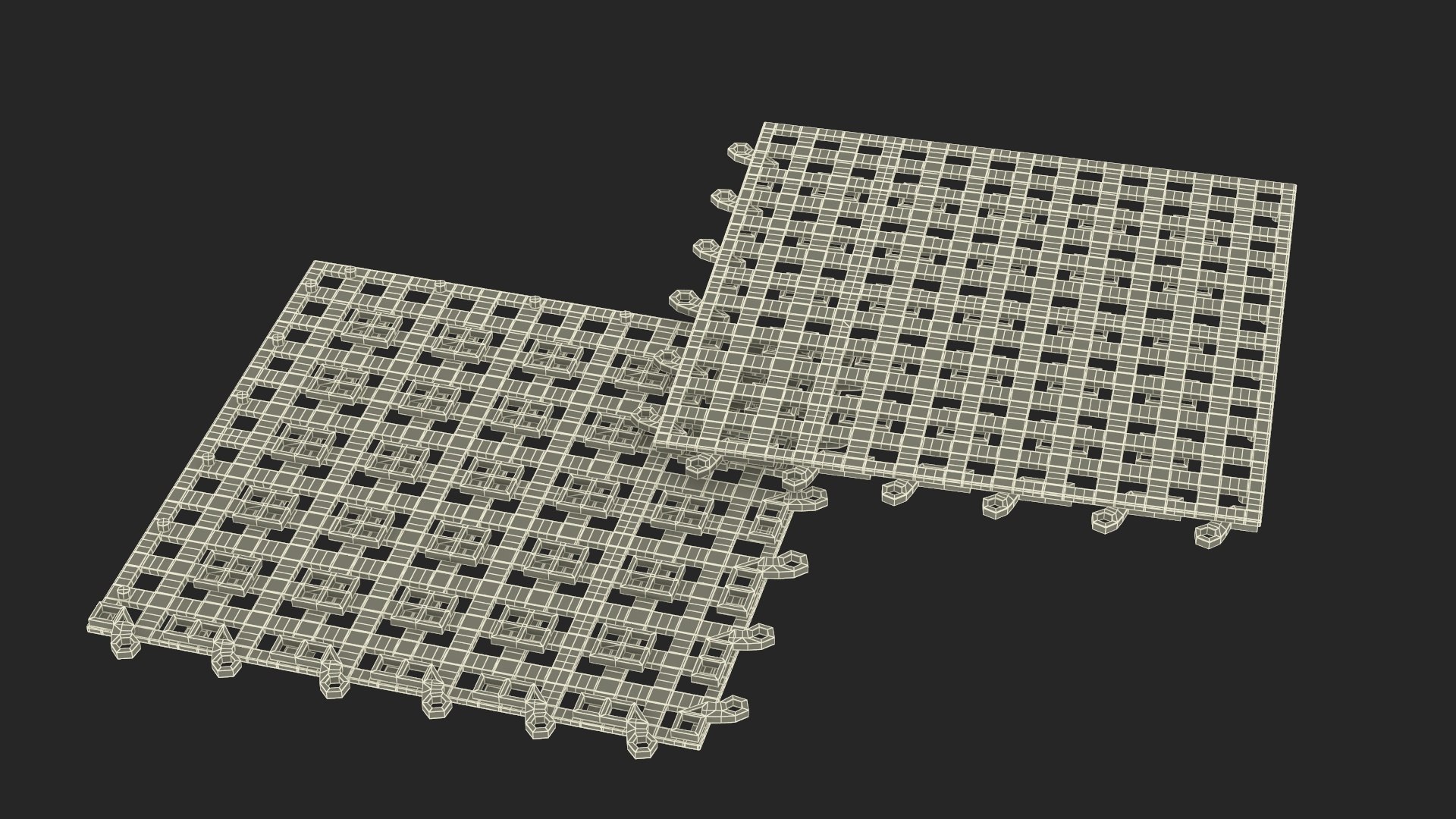 3D Model Plastic Floor Mat Piece Green - TurboSquid 2234506
